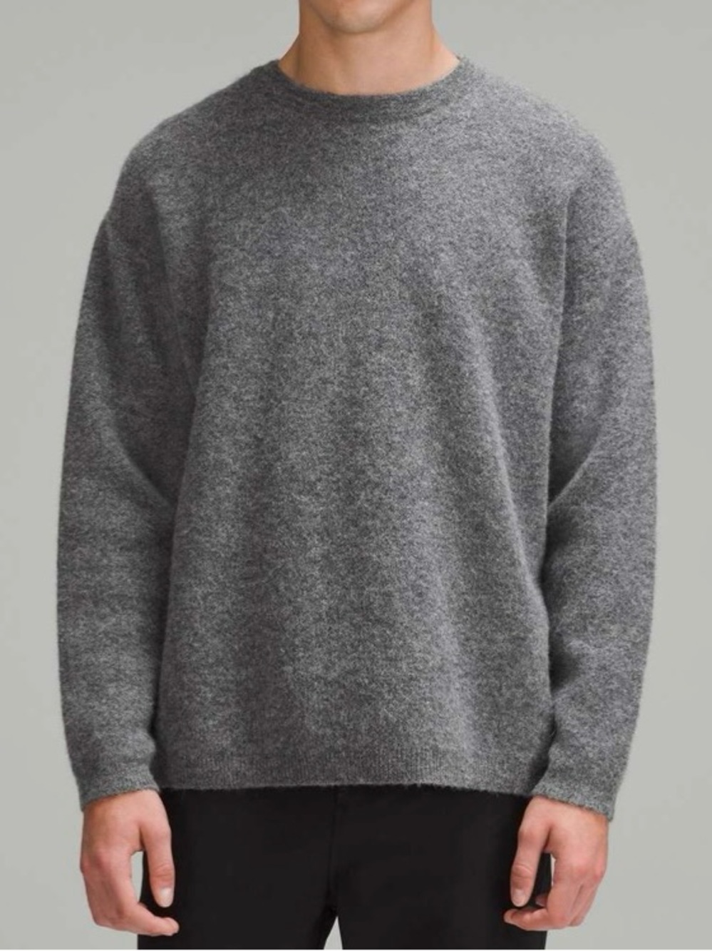 Lululemon Alpaca Wool-Blend Crewneck Sweater Heather Grey Size L NWT